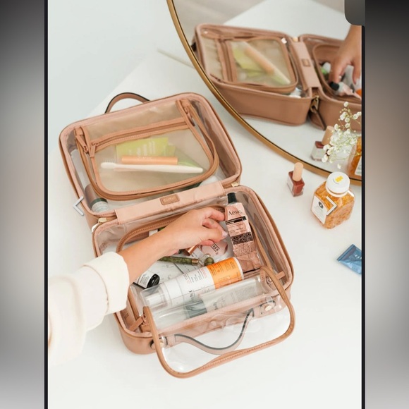 Calpak Transparent Cosmetic Case in Carmel 
11.25" x 9" x 5.75" - Picture 2 of 13